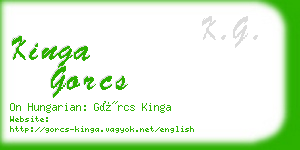 kinga gorcs business card
